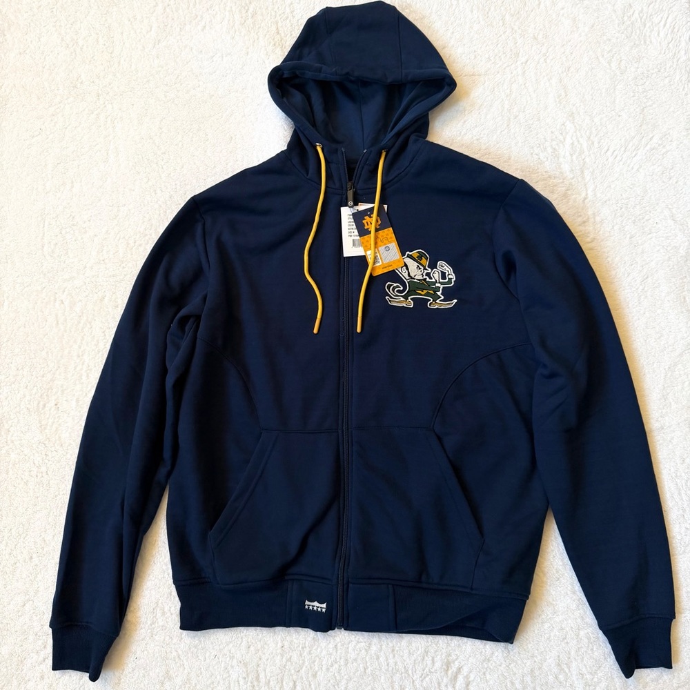 NEW Notre Dame Fighting Irish Franchise Club Full Zip Up Hoodie Men Medium Navy